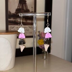 Polymer Clay Ice Cream Dangle Earrings